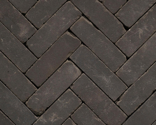 Gebakken dikformaat Geba 5029 zwart bezand getrommeld.